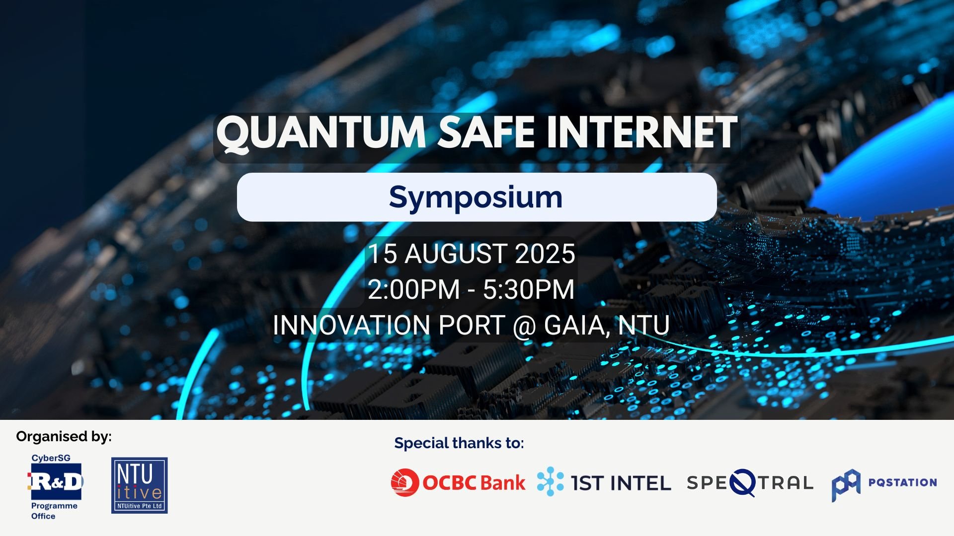 This is the web banner for the Quantum Safe Internet Symposium.