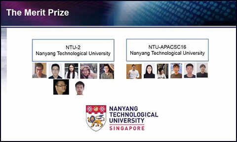 Congratulations to the two NTU Teams!