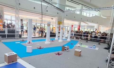 Drone swarm in action