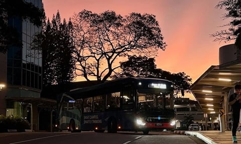 Sunset at NTU bus stop