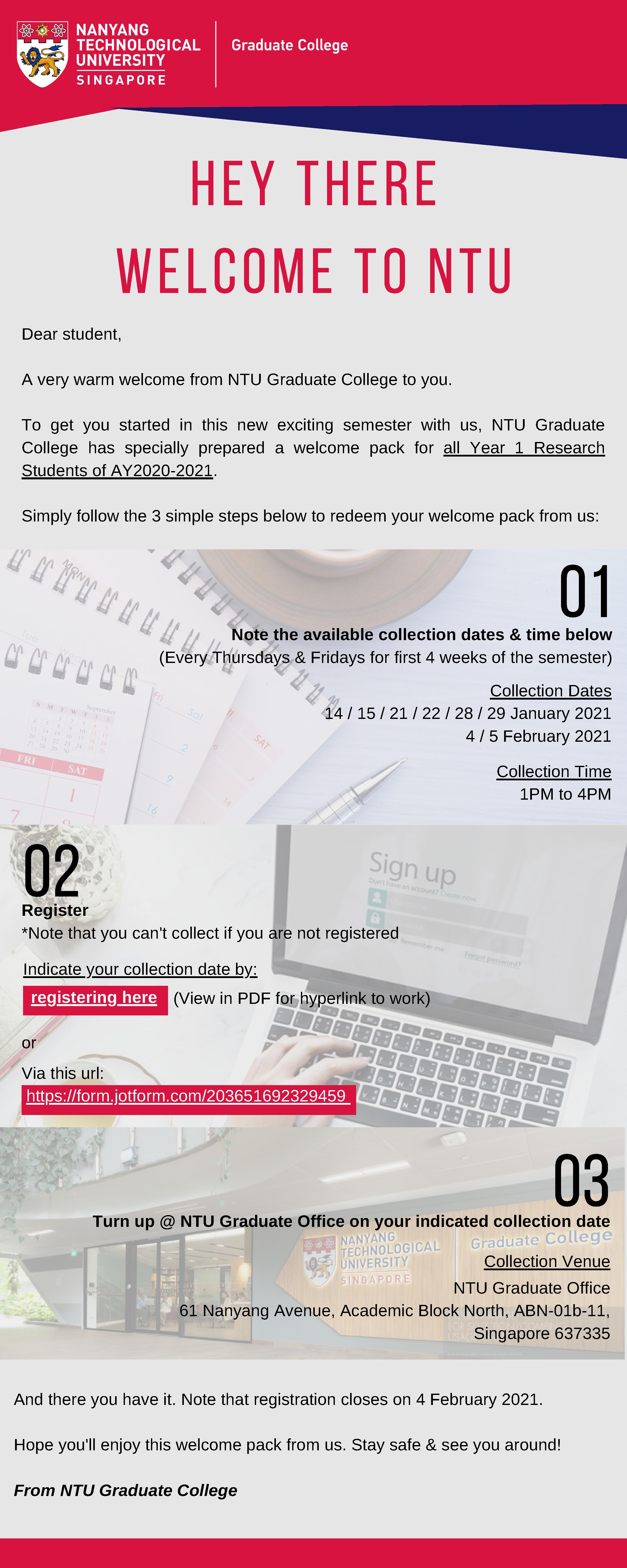 Welcome from NTU Graduate College