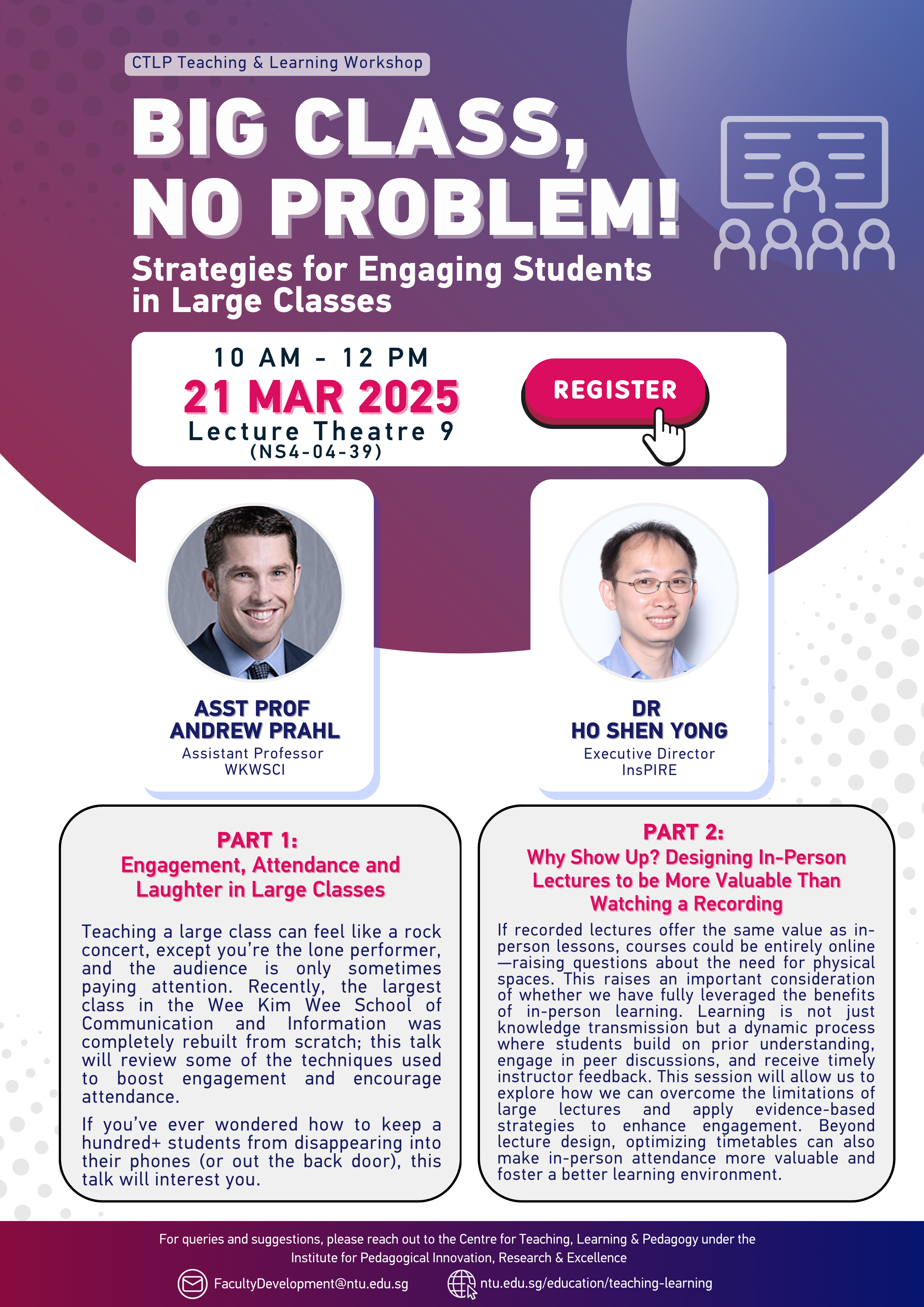 Strategies for large classrooms workshop