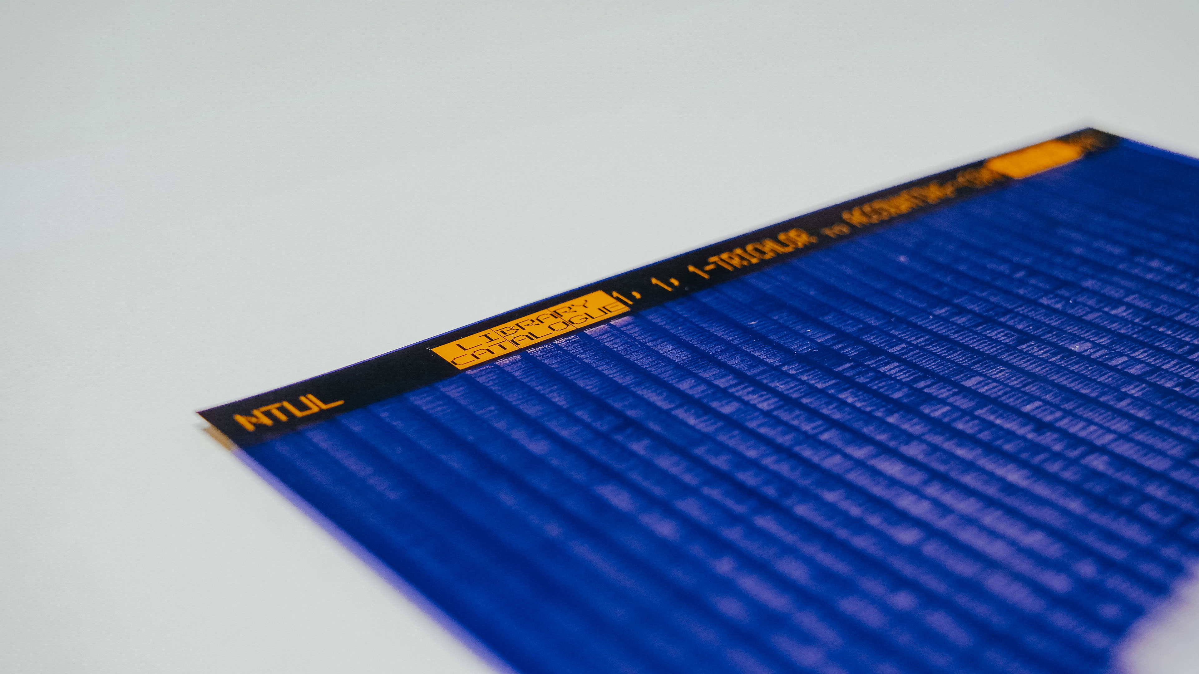 A microfiche sheet from NTU Library's machine-readable catalogue