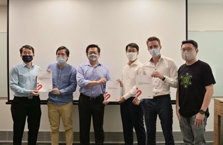 Mr Lim Soon Chia, Mr Liu Feng-Yuan, Mr Laurence Liew, Prof Liu Yang, Mr David Berend, and Dr Ng Aik Ben
