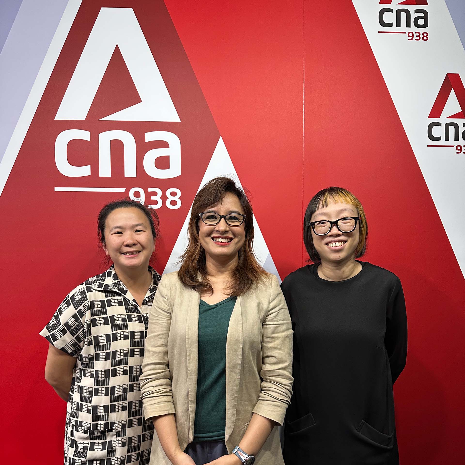 NTU Museum rep Jaclynn Seah, Melanie Olivero and Debbie Ding post-interview group photo