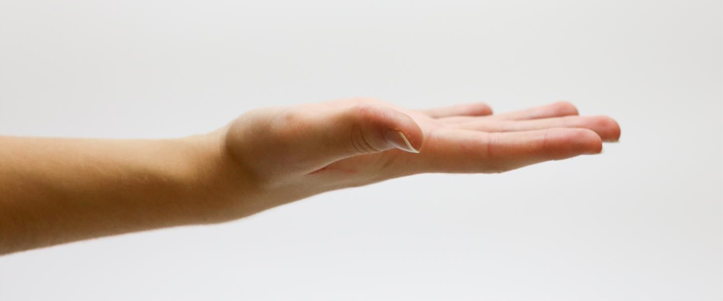hand over white background