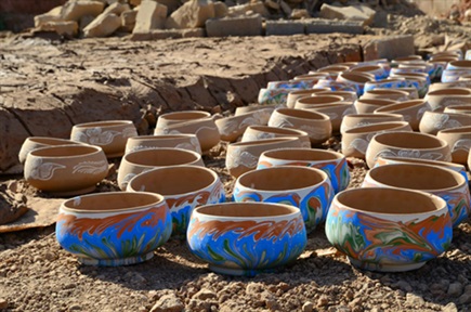 Clay factory and handmade pottery in Marrakesh, Morocco (thumbnail)