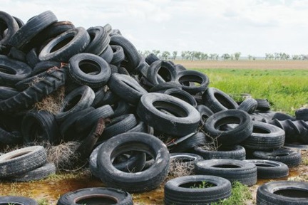 Pile of discarded auto tires