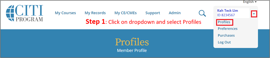 CITI Connector Step 1