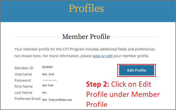 CITI Connector Step 2