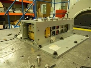 Satellite under vibration test