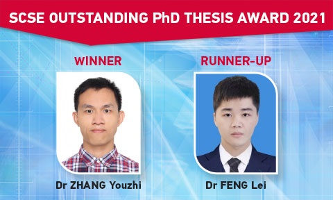 Congratulations to Dr Zhang Youzhi and Dr Feng Lei for winning the outstanding PhD Thesis Award 2021.