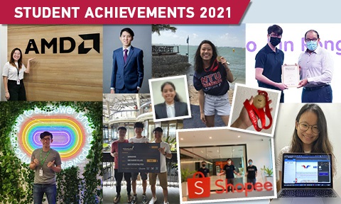 Photo collage of SCSE Student Achievements 2021.