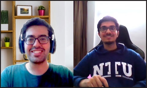 Photo of 2 students from NTU.