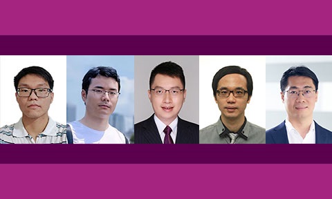 Photo of awardees, SCSE postgrads and profs.