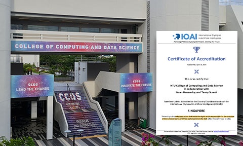 Thumbnail photo of college building and a cert.