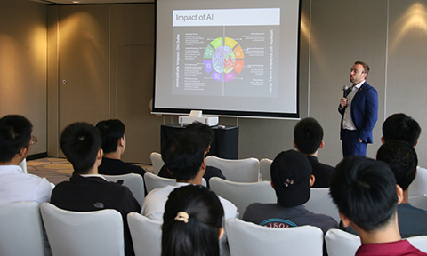 Thumbnail photo of Prof Erik Cambria giving a talk at CCDS Connect 2025 – Scholar Session.