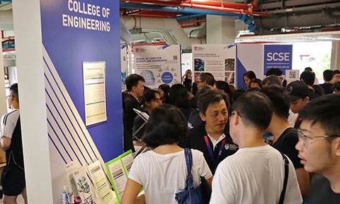 On 2 March 2019, The School of Computer Science and Engineering Open House booth was a scene of a bustling crowd during the annual NTU Open House.
