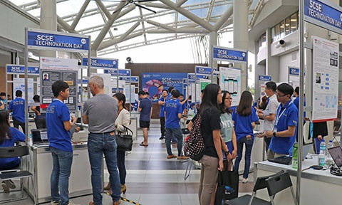 SCSE’s 1st ever Technovation Day was held on 12 May 2018 from 9.30 – 6 pm. Close to 400 visitors were at the event comprising of NTU students, Polytechnic, Junior Colleges and industries.