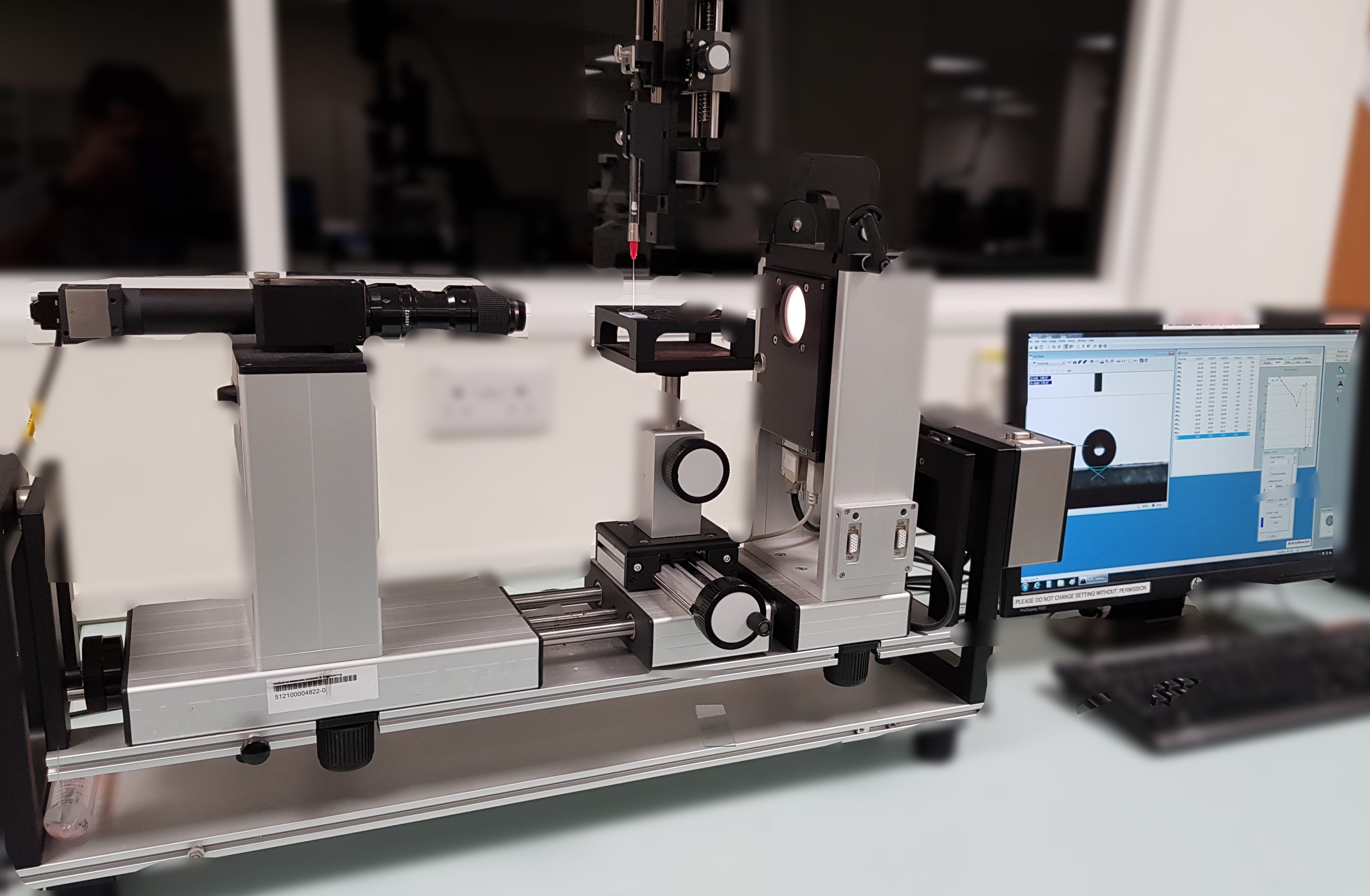 Contact angle system for wettability measurements