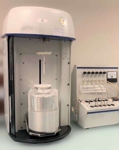 Surface area and porosity analyzer for materials characterization