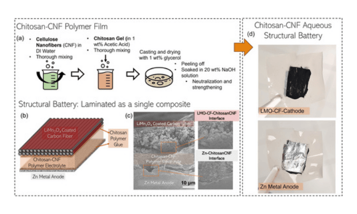 Reinforced Chitosan Polymer Electrolyte for Long-Life and Robust Laminated Li-Zn Structural Batteries