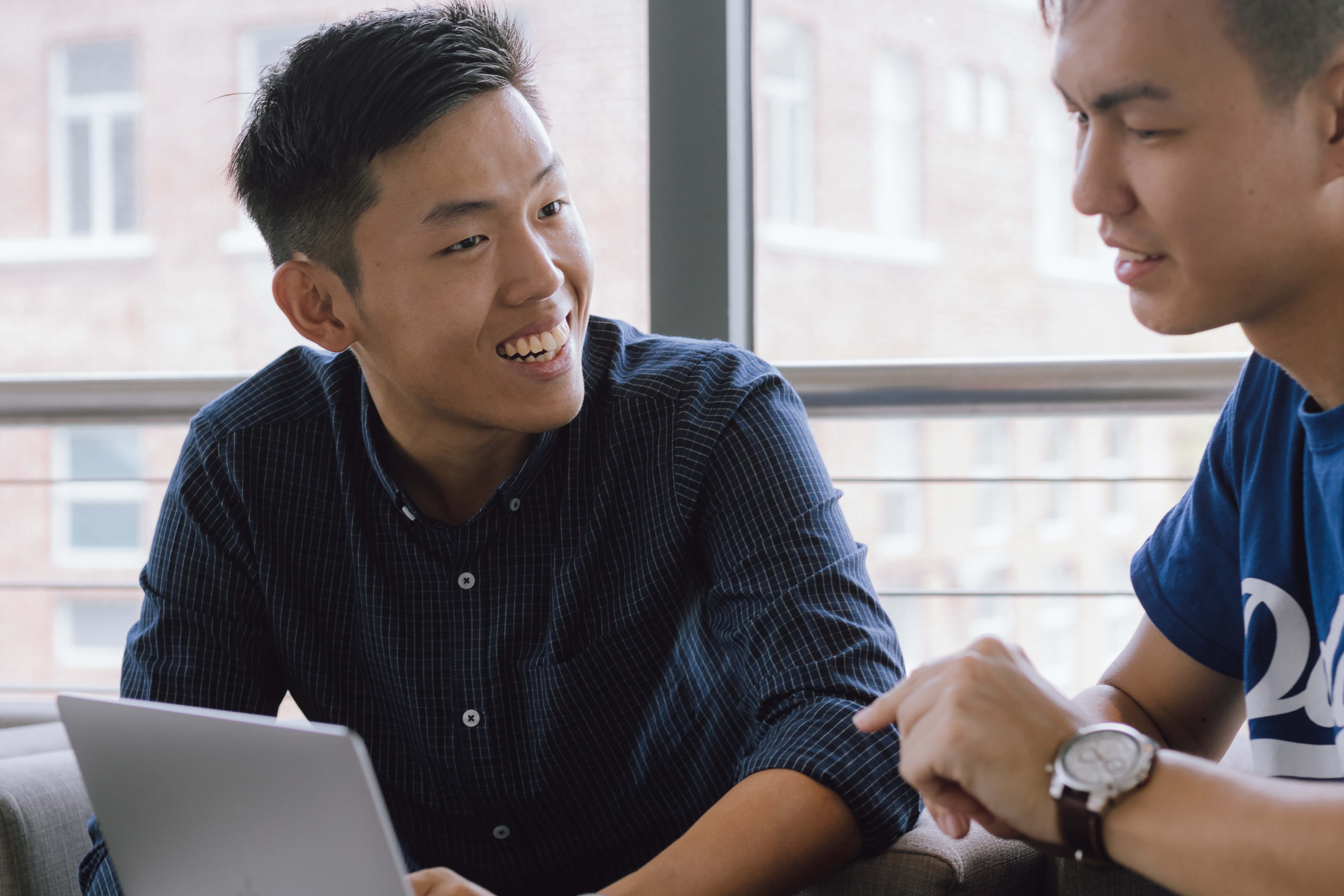 two students in discussion
