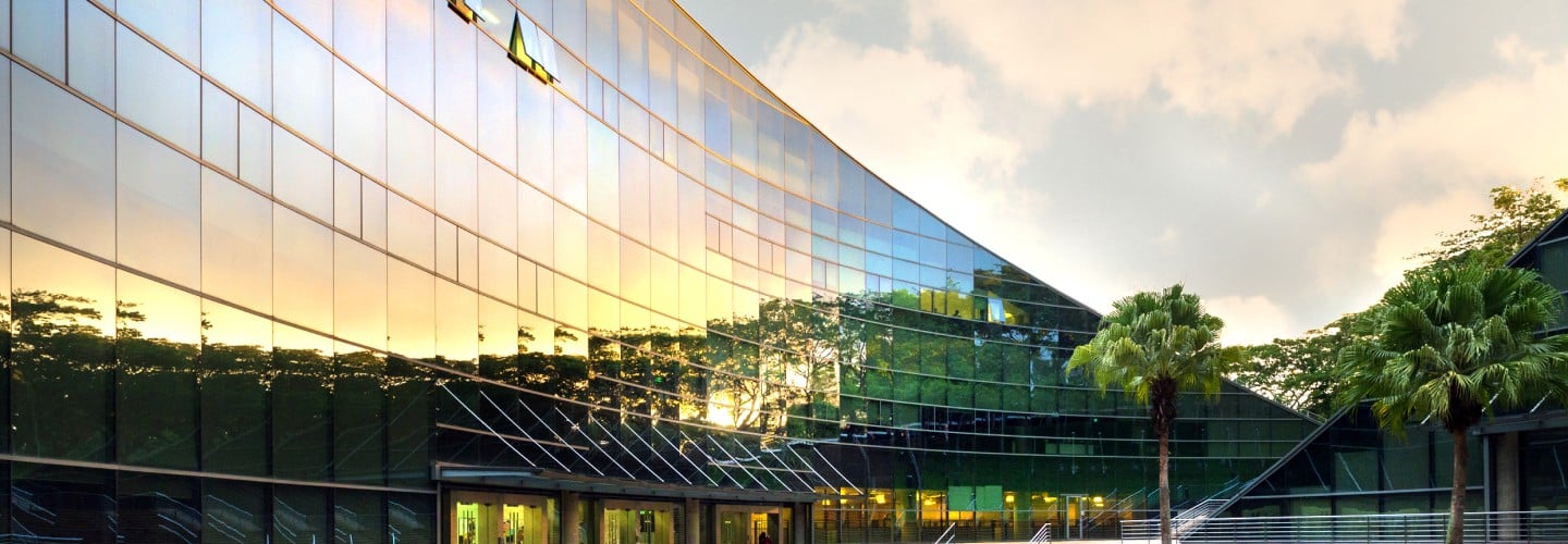 Landscape view of Art Design and Media School in Nanyang Technological University