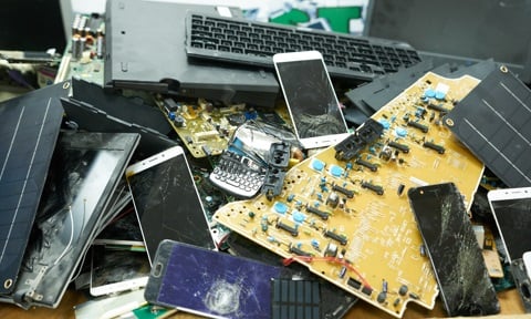 Pile of e-waste