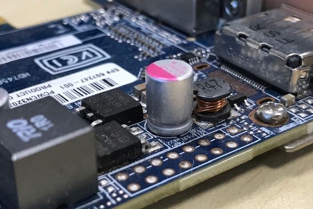 Close-up view of a PCB board