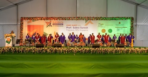 Indian Institute of Technology-Hyderabad presents its first honorary degree to President of NTU Singapore