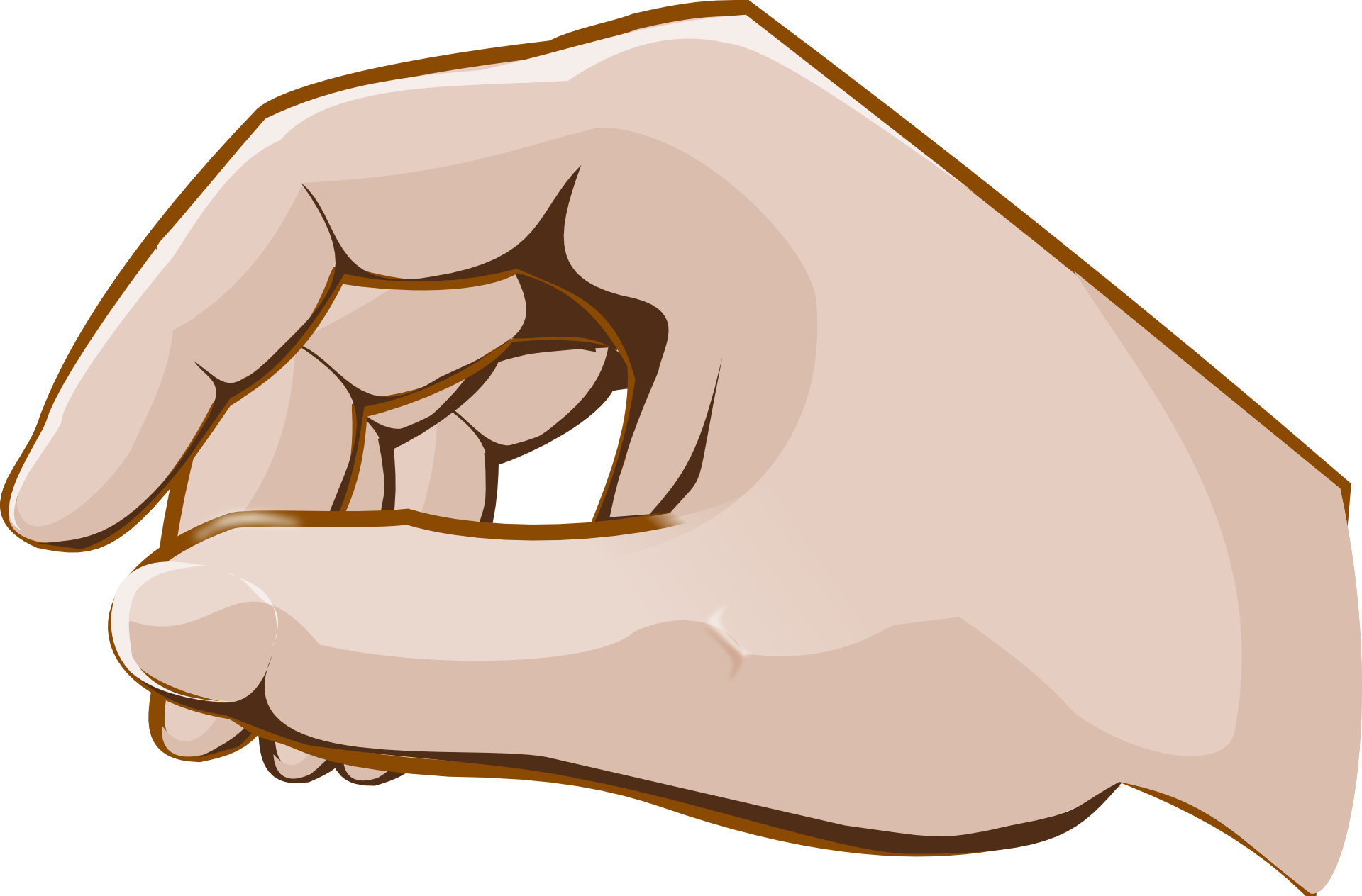 A hand gripping in air