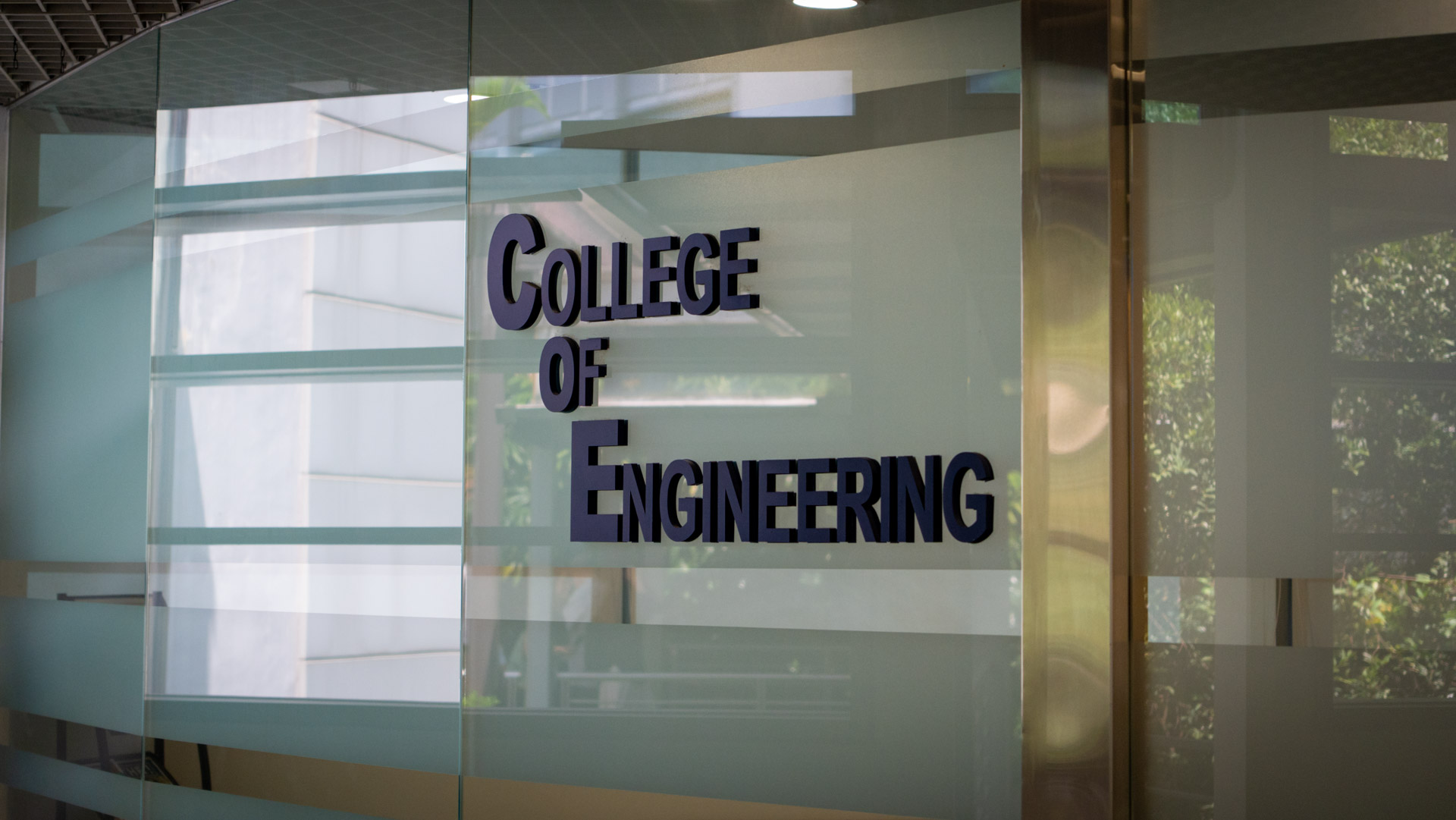 College of Engineering building sign