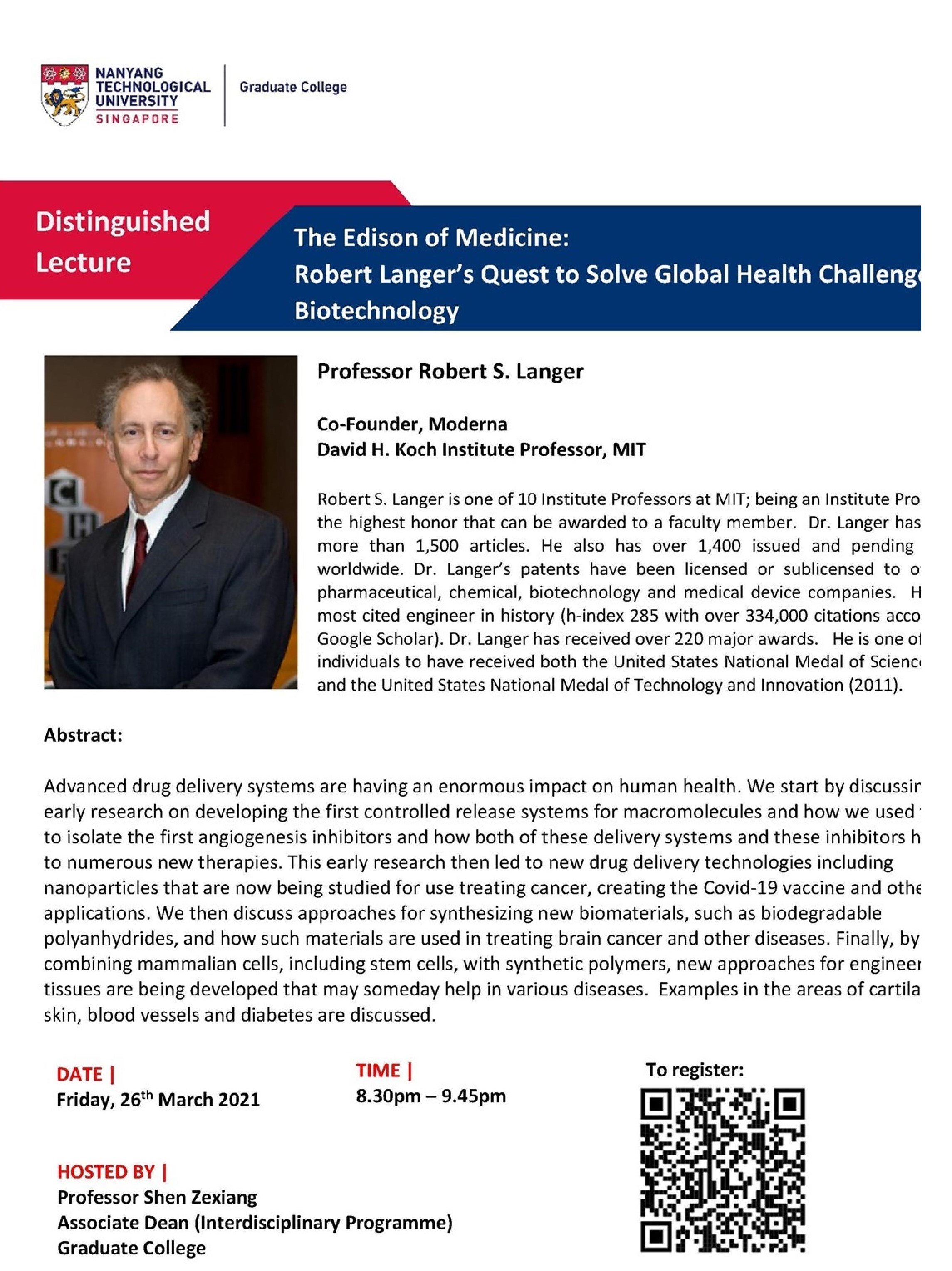 The Edison of Medicine: Robert Langer’s Quest to Solve Global Health Challenges using Biotechnology