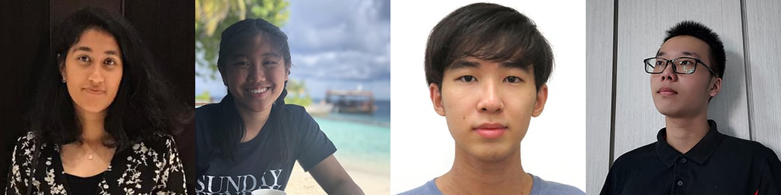 LKCMedicine Students (From left to right) Afra Saiara Oisy, Nicole Teo Mou Wen, Lee Kar Yuan, Saw Lip Jie