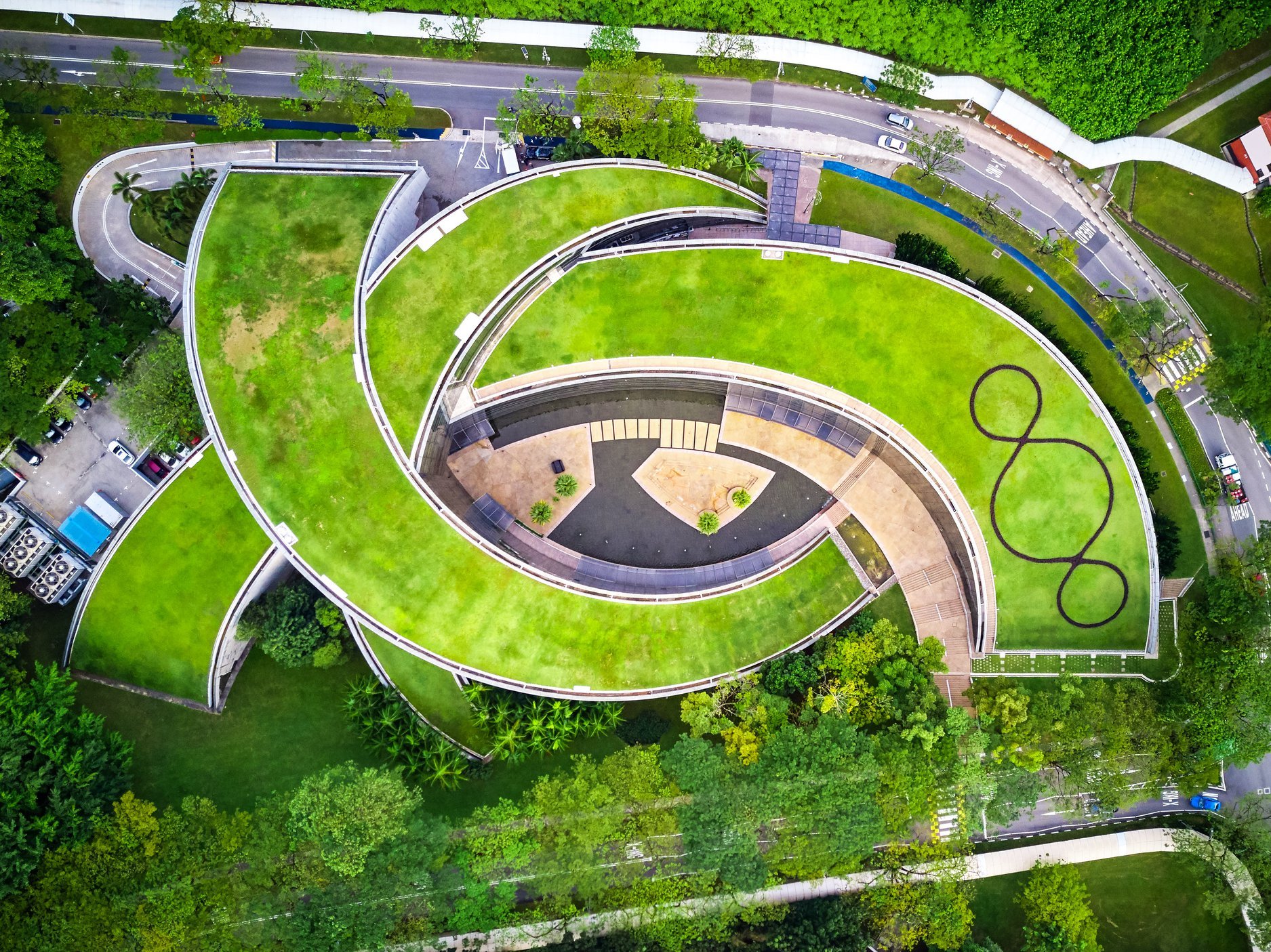 Aerial view of the The Arc at the Nanyang Technological University 
