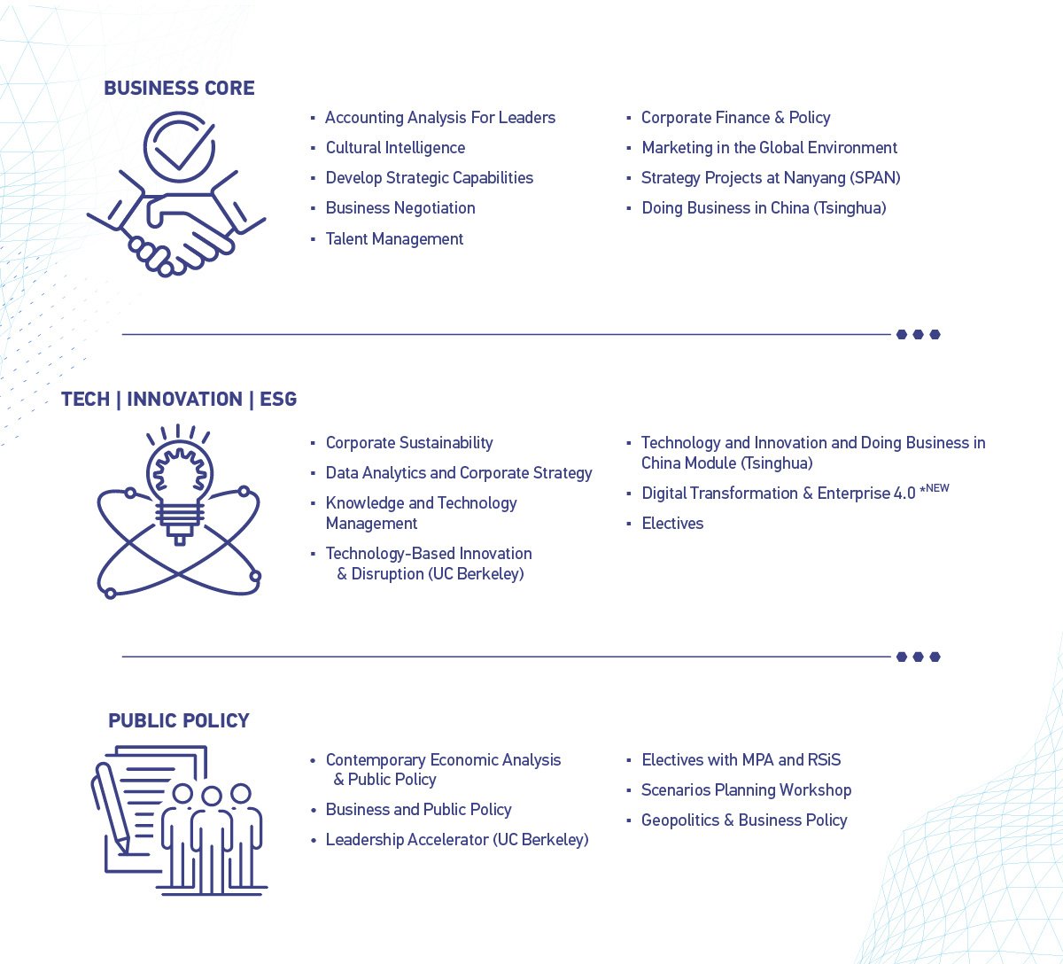 Nanyang Fellows MBA — Curriculum Info