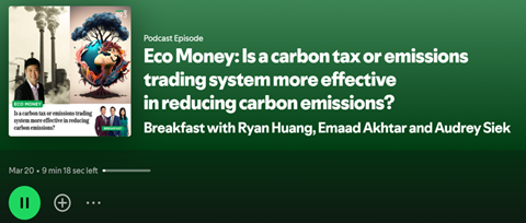 Eco Money: Is a carbon tax or emissions trading system more effective in reducing carbon emissions?