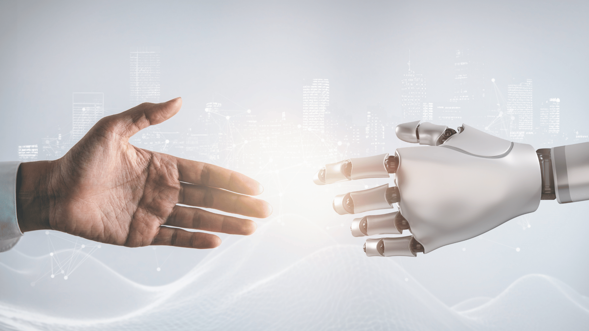 Handshake between human and robot hand