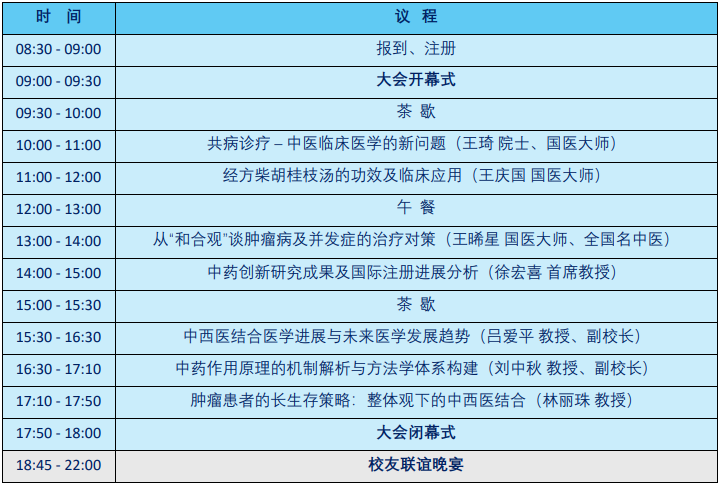 Event programme list in Chinese