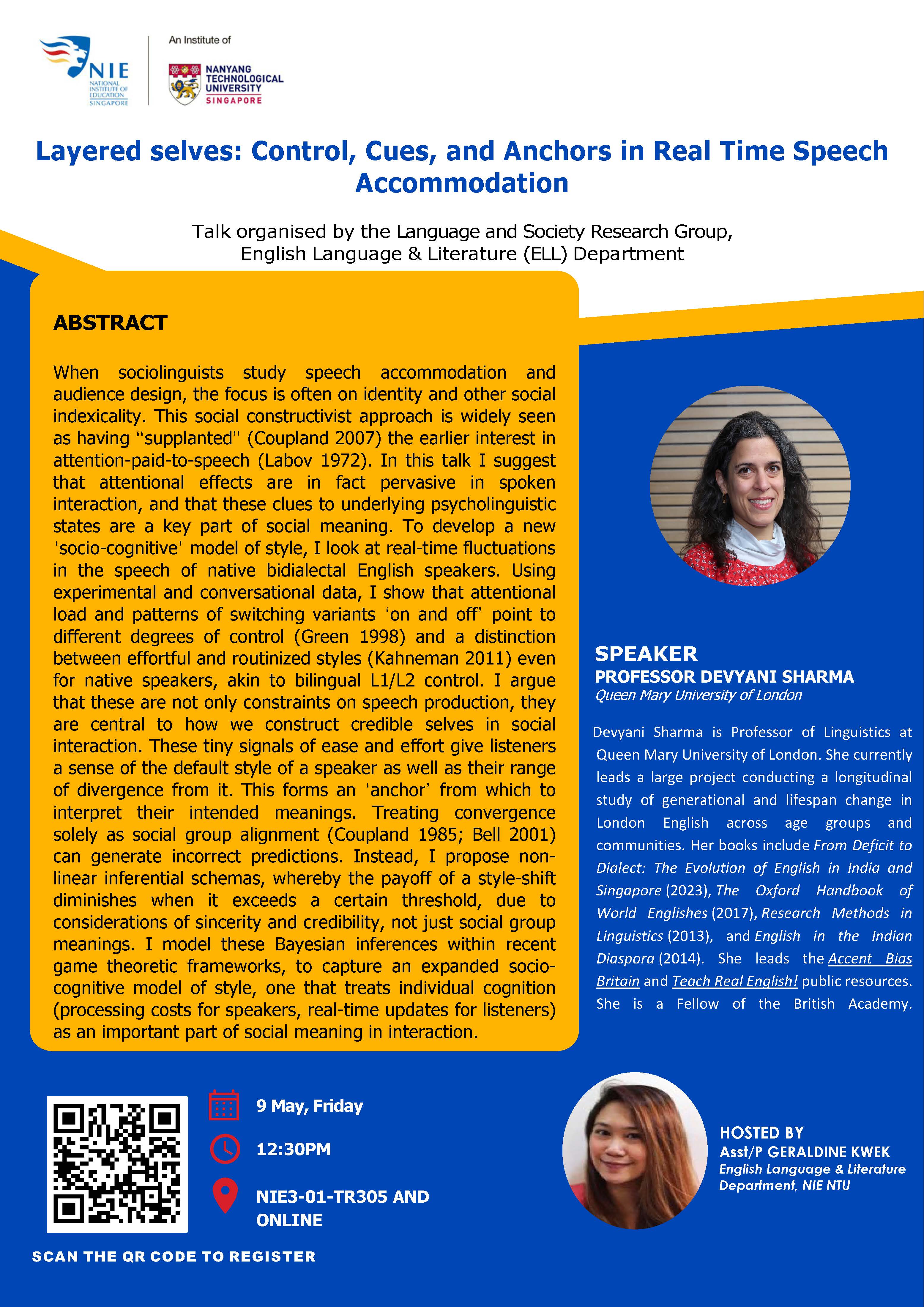 9 May Talk by Prof Devyani Sharma