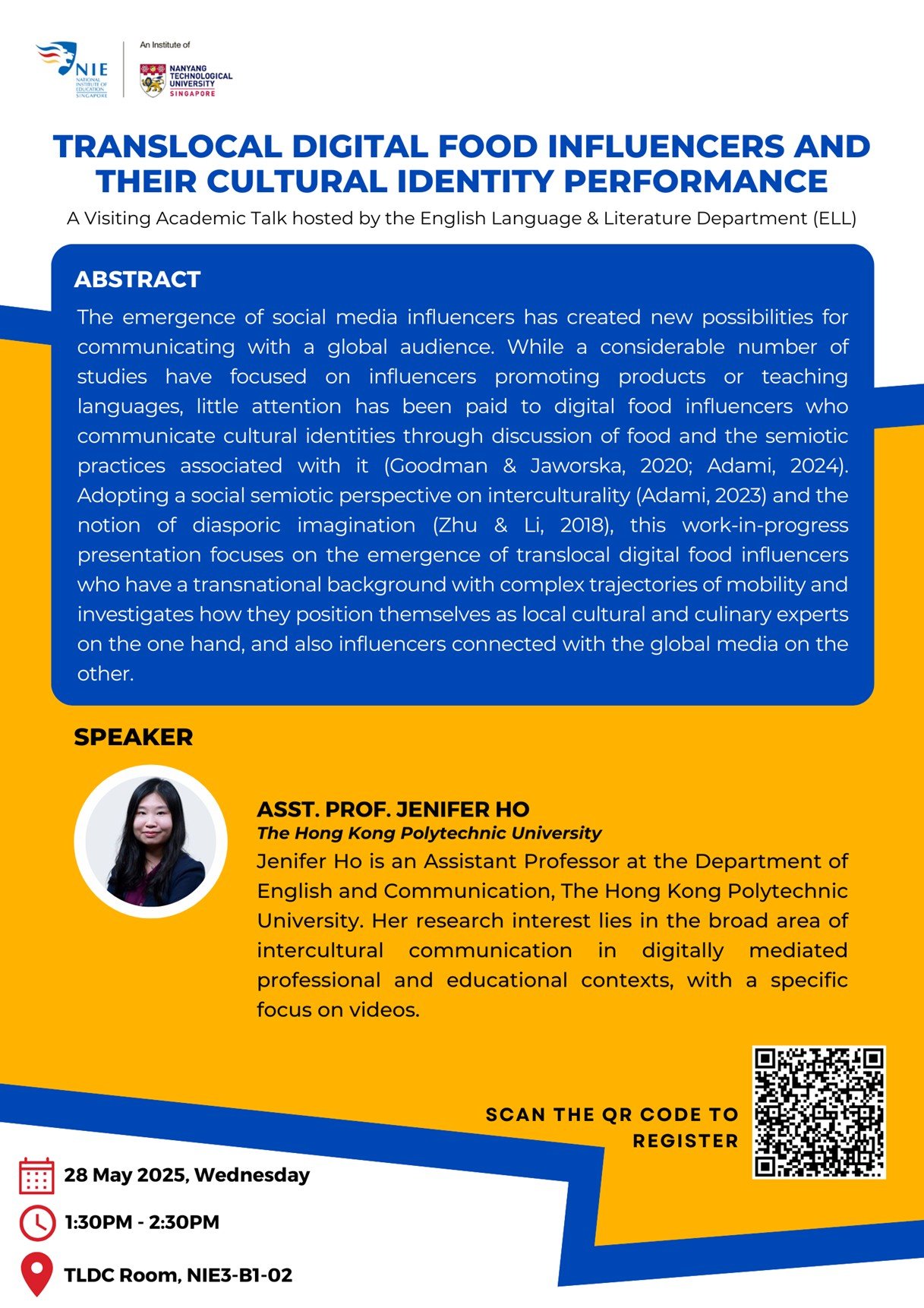 Poster - Translocal digital food influencers and their cultural identity performance