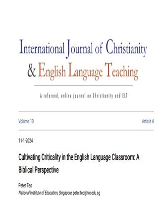 Journal of Christianity and English Language Teaching - Peter