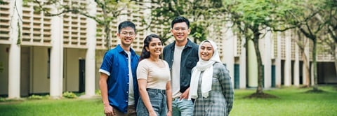 Group of 4 Young Students at NIE Campus Duplicate