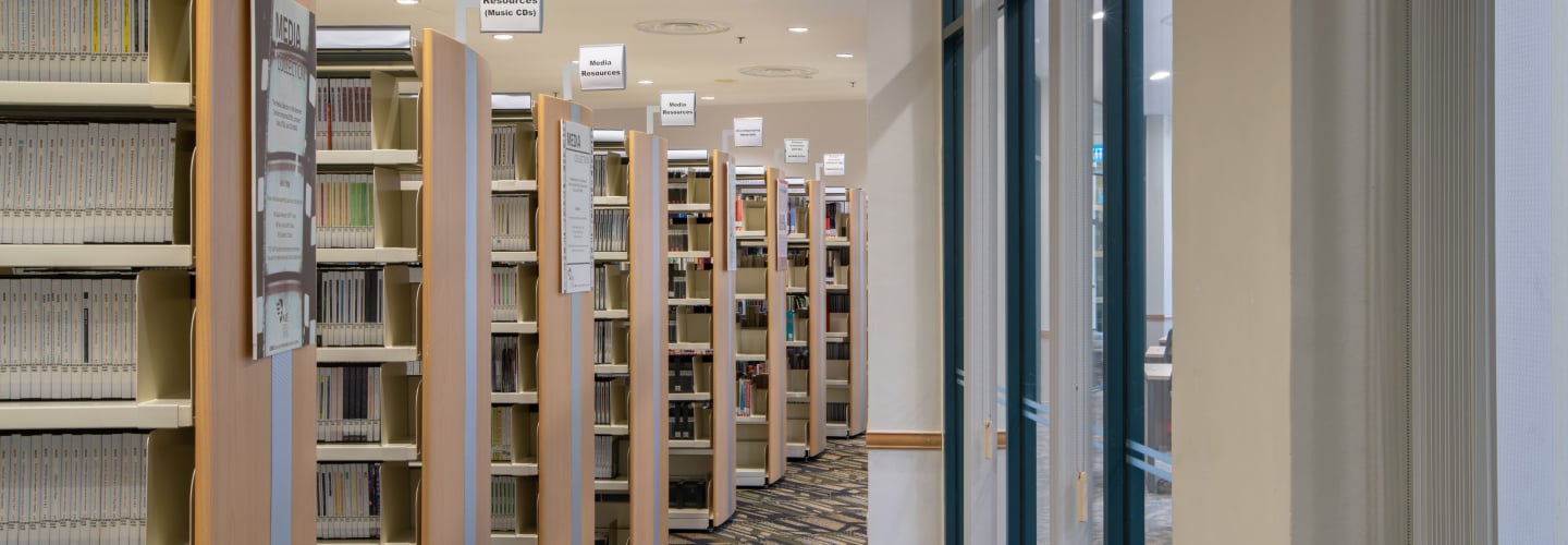 Rows of Library Shelves