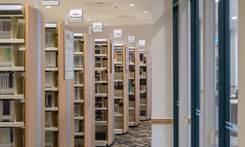 Rows of Library Shelves (720x432px)