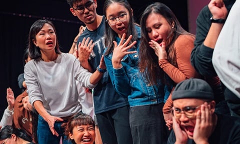 Theatre Troupe Group of 10 Performing Art Actors with Expressive Faces (720x432px)
