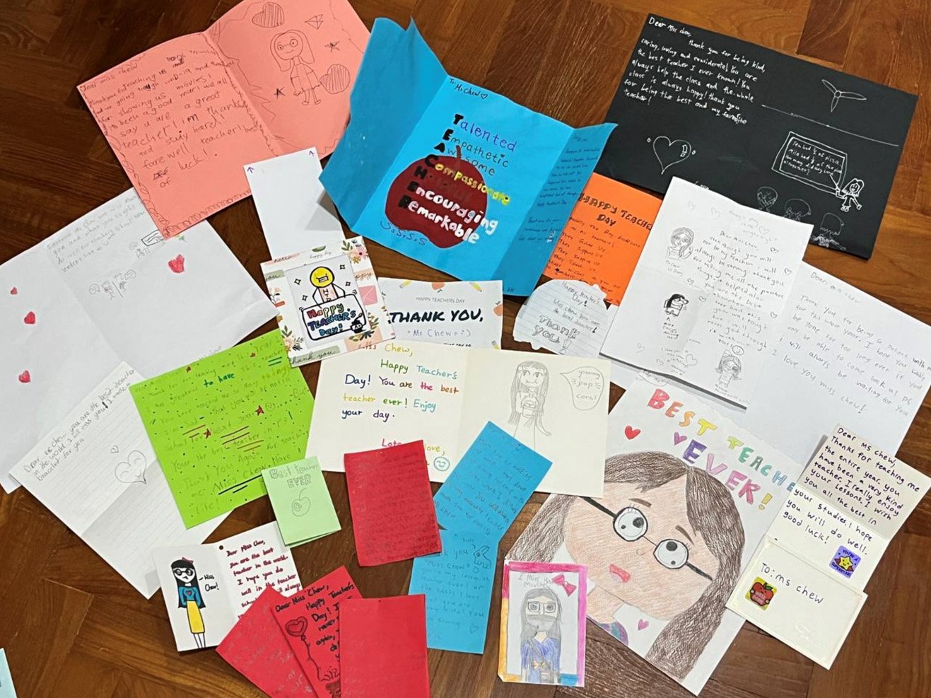 Appreciation notes from students